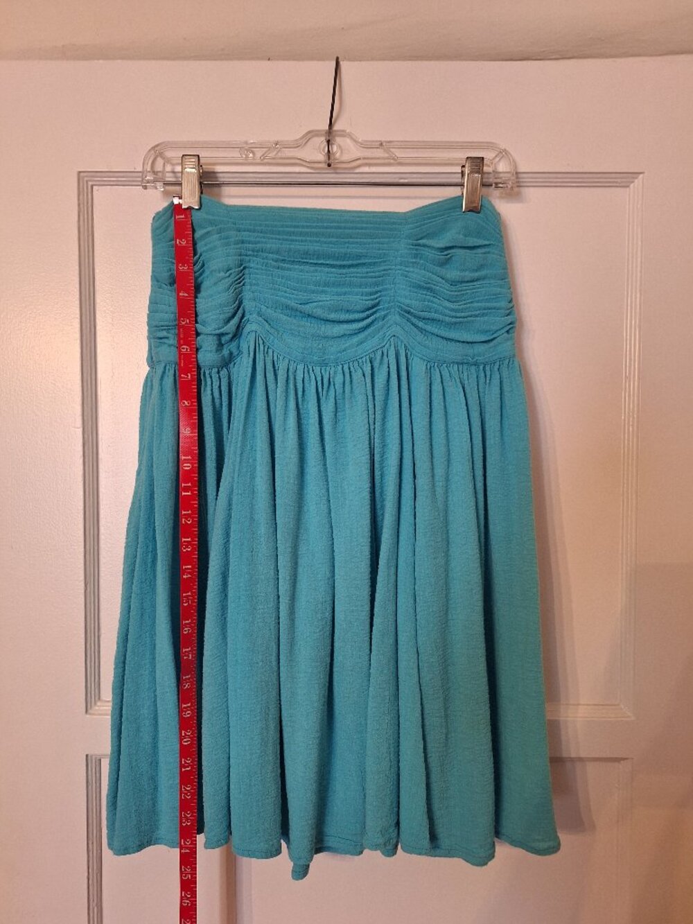 Newport News Ruched Aqua Skirt